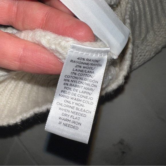 ANN TAYLOR LOFT boat neck ivory knit sweater - small - Picture 5 of 7